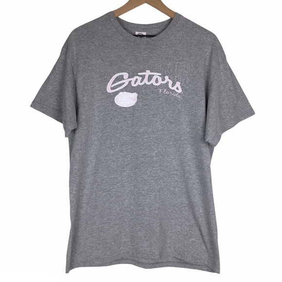 FLORIDA GATORS Graphic T Shirt Short Sleeve Pink Grey Game Day Spirit Size Large - Picture 10 of 10